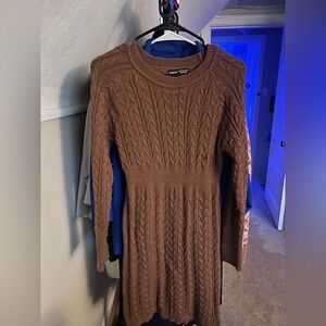 SHEIN Chocolate Cable Knit Dress